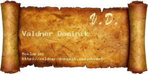 Valdner Dominik névjegykártya